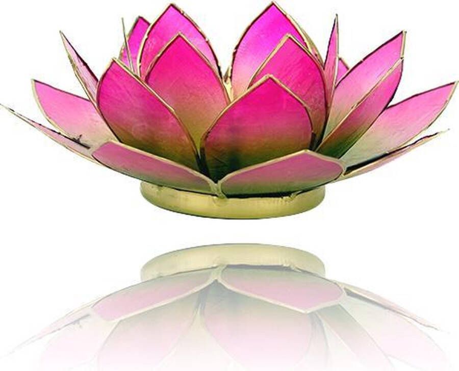 Yogi & Yogini Lotus sfeerlicht groen roze 2-kleurig 13.5 cm S