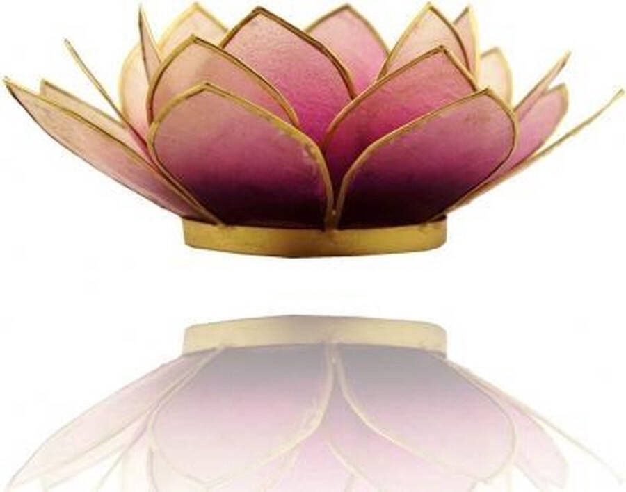 Yogi & Yogini Meditation Lotus sfeerlicht violet goudrand 13.5 cm S