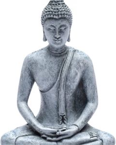 Yogi & Yogini Meditatie Boeddha Thailand grijs 13-18cm 417gr Polyresin