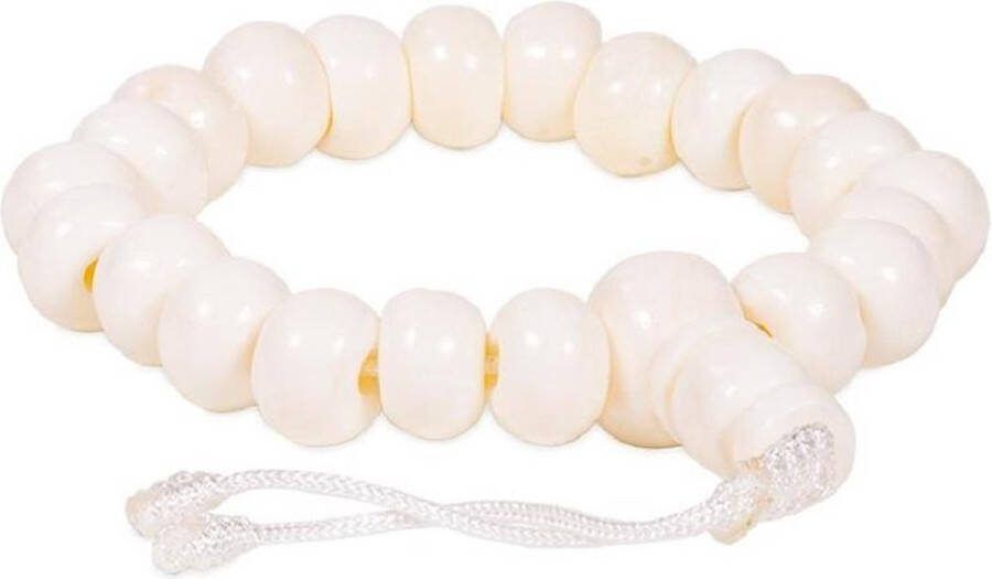 Yogi & Yogini Meditation Mala Armband Been Naturel 21 Kralen (Verstelbaar)