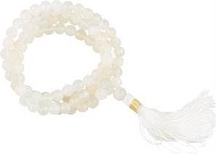 Yogi & Yogini Meditation Mala Maansteen AA-Kwaliteit 108 Kralen met Tasje