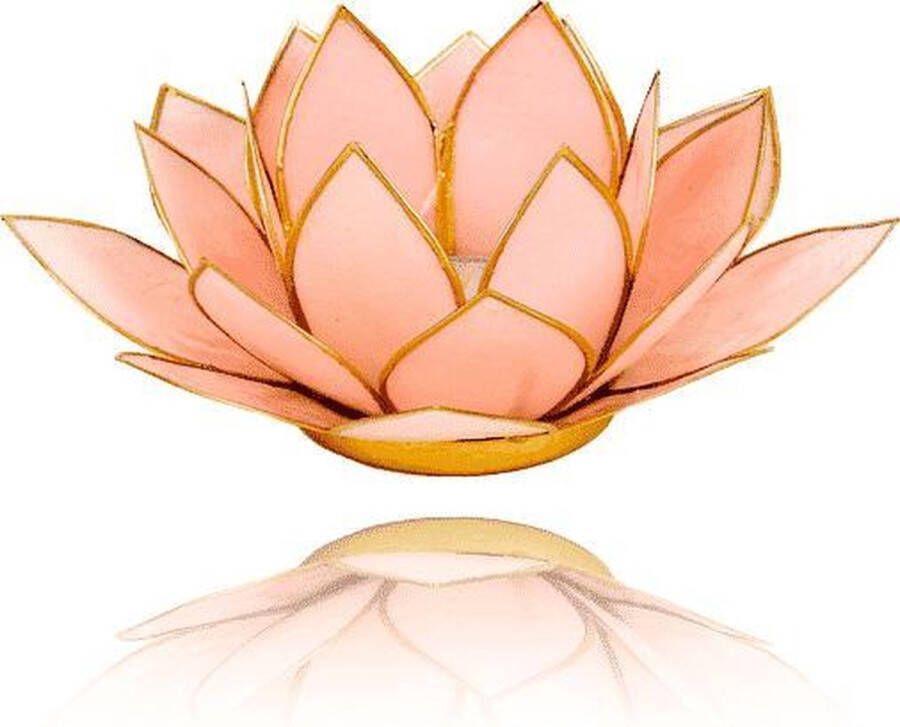 Yogi & Yogini Sfeerlicht Lotus Pastel Roze Goudrand