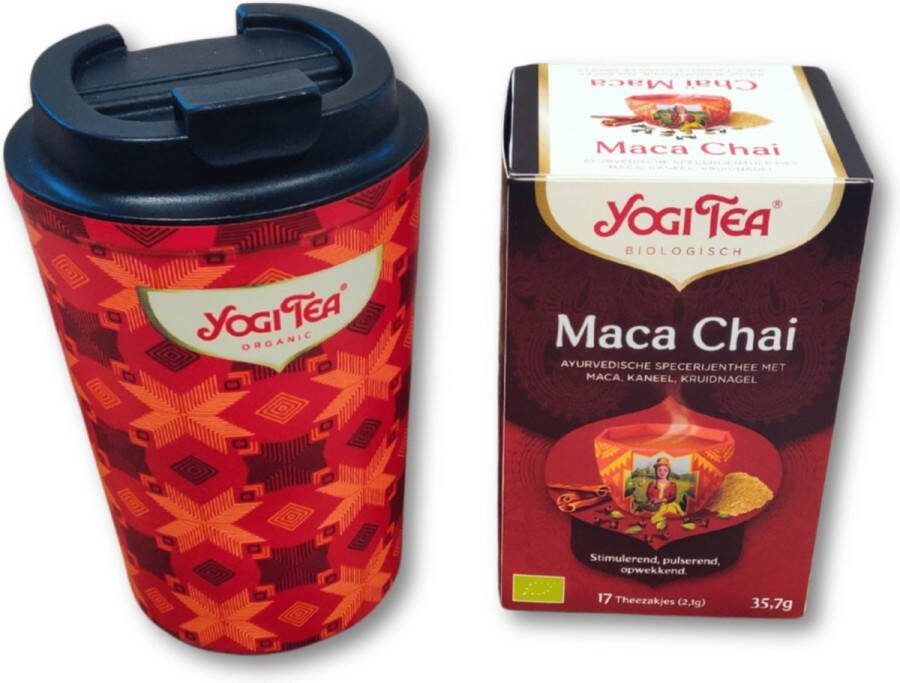 Yogi Tea Set Thermos Beker + 1 pakje Maca Chai Thermosbeker