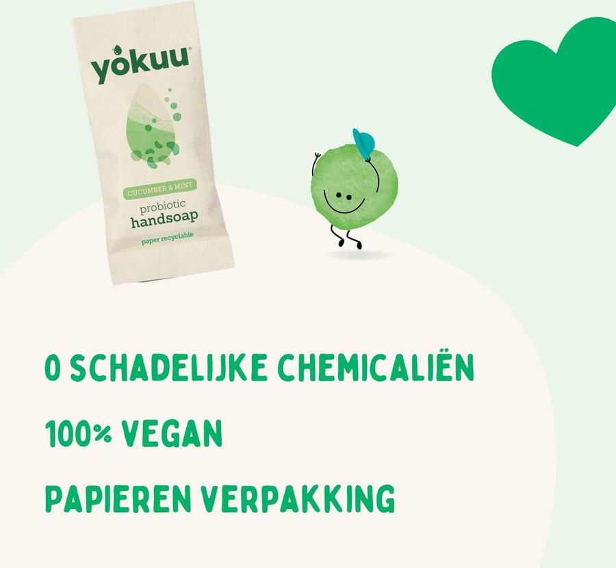 Yokuu Probiotische Vegan Handzeep – Komkommer & Munt – Navulling met 1 Parel – Schuimende Waterloze Zeep