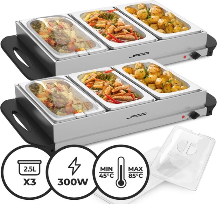 Yolo-deals Buffetwarmer 3x2 5L (set van 2) 300W