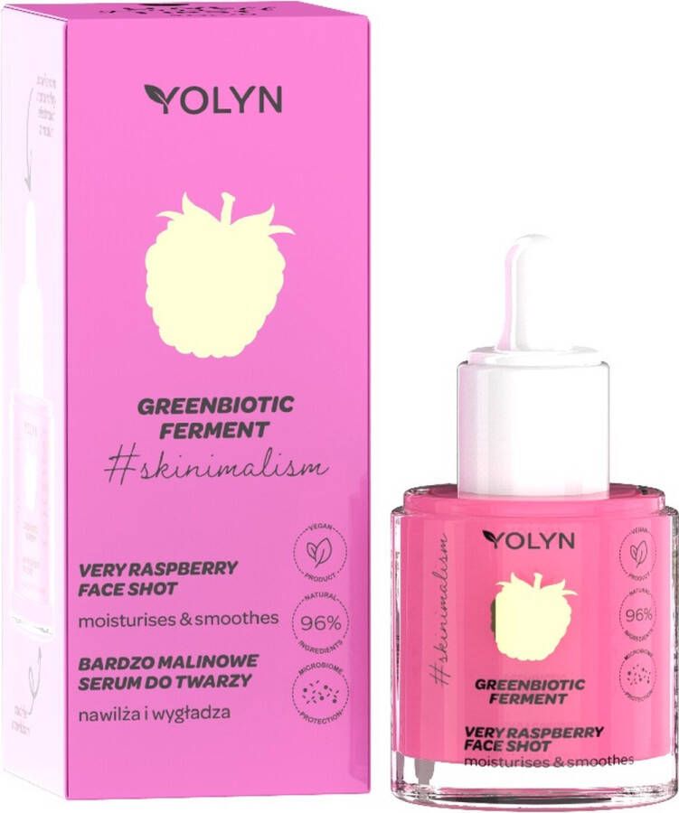 Yolyn Greenbiotic Ferment hydraterend gezichtsserum Very Raspberry 20ml