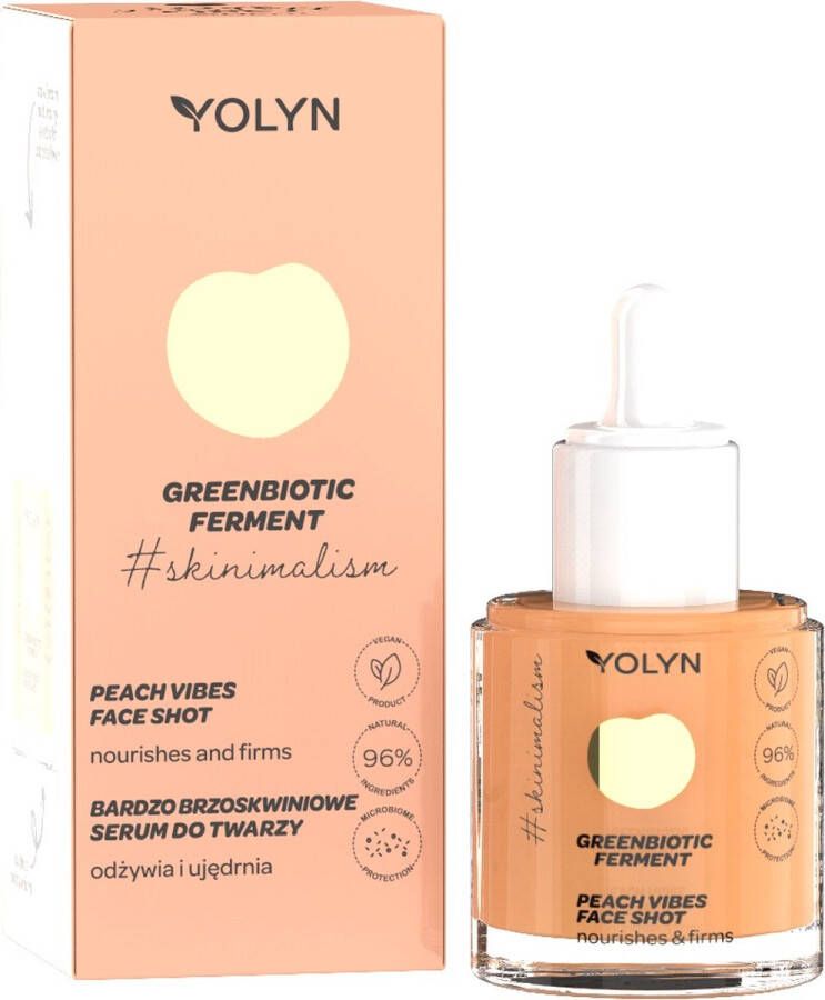 Yolyn Greenbiotic Ferment voedend gezichtsserum Very Peach 20ml