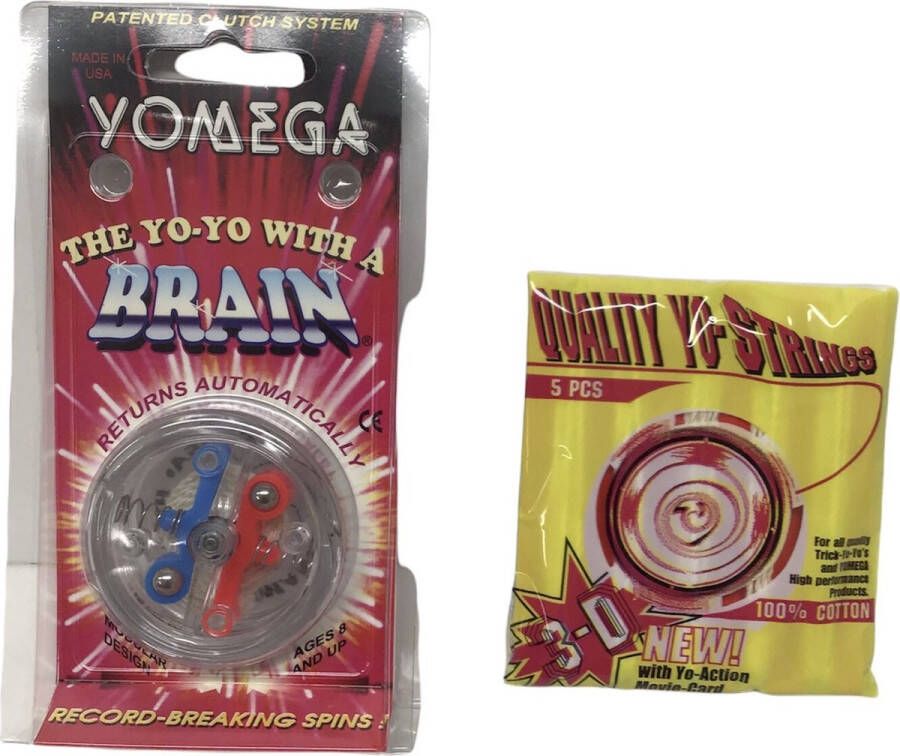 YOMEGA jojo met set van 5 touwtjes YoYo with a Brain Professional Beginner Trick Yo with Ball Bearing