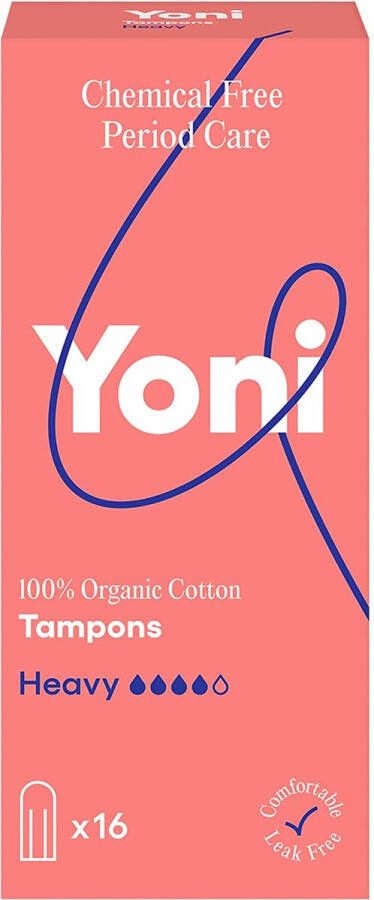 Yoni 100% Biologisch Katoenen Tampons Heavy 16 stuks