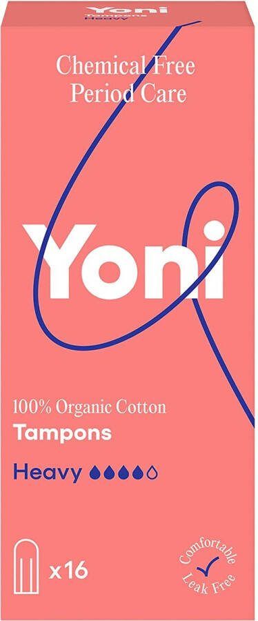 Yoni 100% Biologisch Katoenen Tampons Heavy 16 stuks