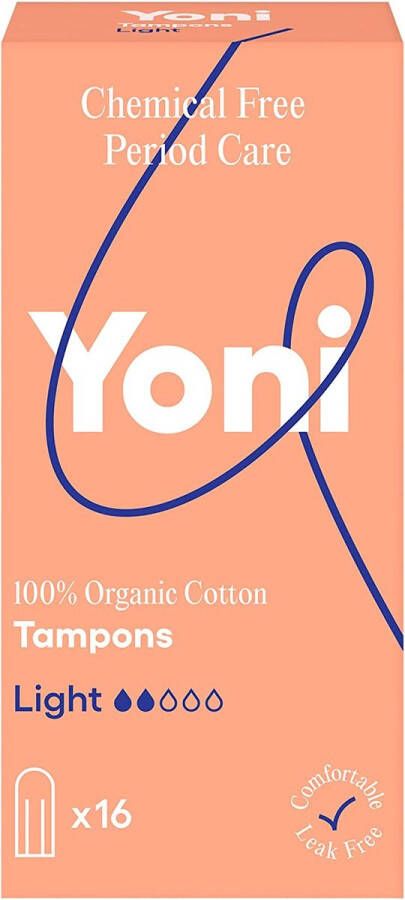 Yoni 100% Biologisch Katoenen Tampons Light 16 stuks