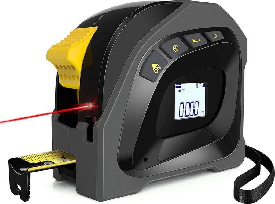 YONO Laser Afstandsmeter 40 Meter + 5 M Rolmaat 2in1 – Digitaal – Zwart en Geel