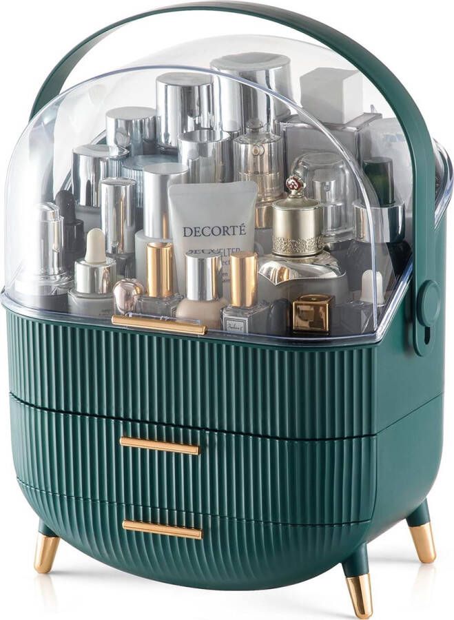 YONO Make Up Organizer Ladekast Opbergdoos voor Skincare en Sieraden XL Donkergroen