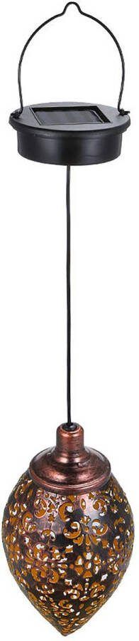YONO Oosterse Lantaarn Hangend Solar Tuinverlichting op Zonne Energie LED Buiten Verlichting met Sensor Tuinlantaarn Waterdicht Metaal