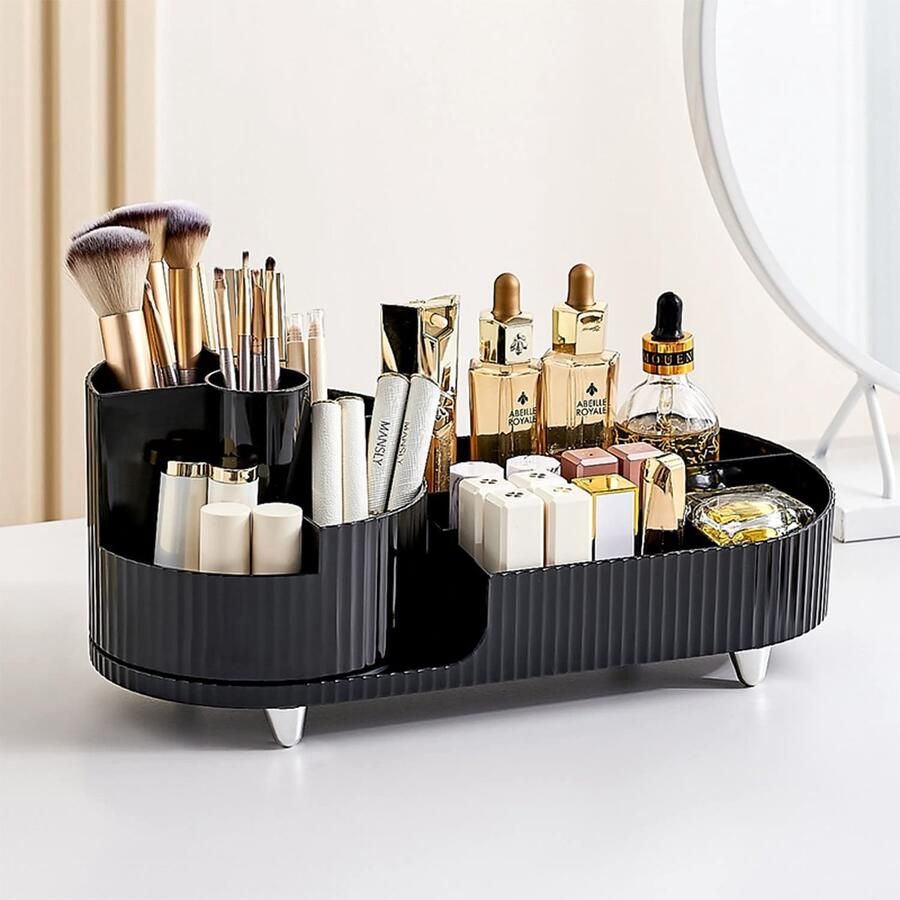 YONO Make Up Organizer Staand Opbergsysteem voor Skincare Parfum Cosmetica Lippenstift Nagellak Beauty Houder Zwart