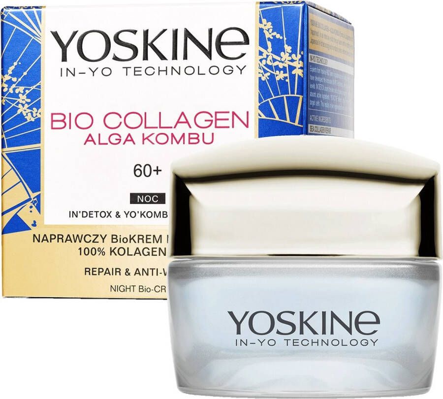 Yoskine Bio Collageen Anti Rimpel Nachtcrème 60+ 50ml