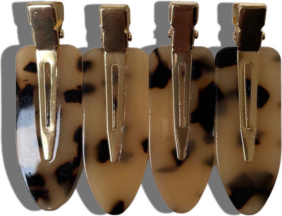 YOSMO Luxe Haarclips Kappers haarklemmen Afdeelklem Haarsieraad 4 stuks Tortoise