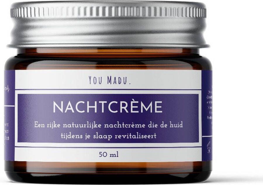 You Madu Hydraterende Nachtcrème met Hyaluronzuur & Arganolie 50ml