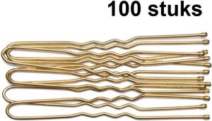 Youhomy accessoires Dames Haarspelden goud U vormige- 100 stuks Haarspeldjes voor Vrouwen Meisjes- U pins goud- haarspelden kapper- haarclips