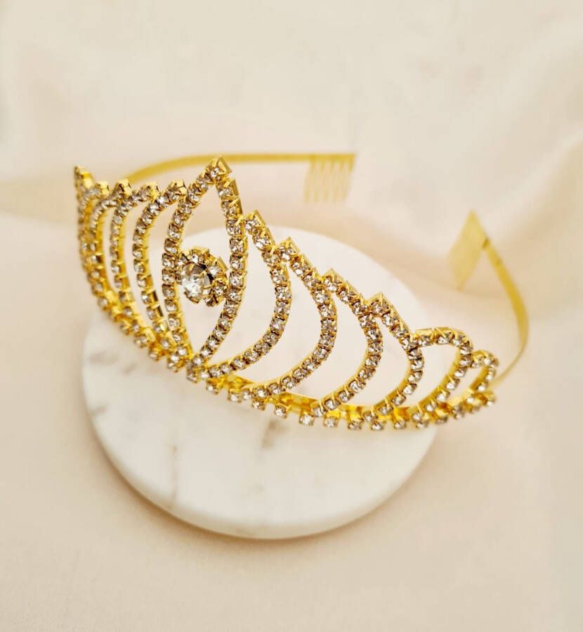 Youhomy accessoires Mooie Elegante Tiara Kroon Kristal| Bruid haarband| bruidsmeisje| prinses kroontje |haaraccessoire met steentjes| luxe diadeem| Haarpin glanzend| Bruid-bruidsmeisje| Galafeest| Verkleedpartij Prinses Luxe Tiara kroontje