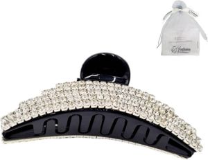 Youhomy accessoires Mooie haarklem glitter steentjes zwart- hairfashion-7.5 cm Hairclaws clips- cadeau voor vrouwen| Moederdag| Valentijnsdag| Sinterklaas cadeau| Kerst cadeau voor moeders en vriendinnen