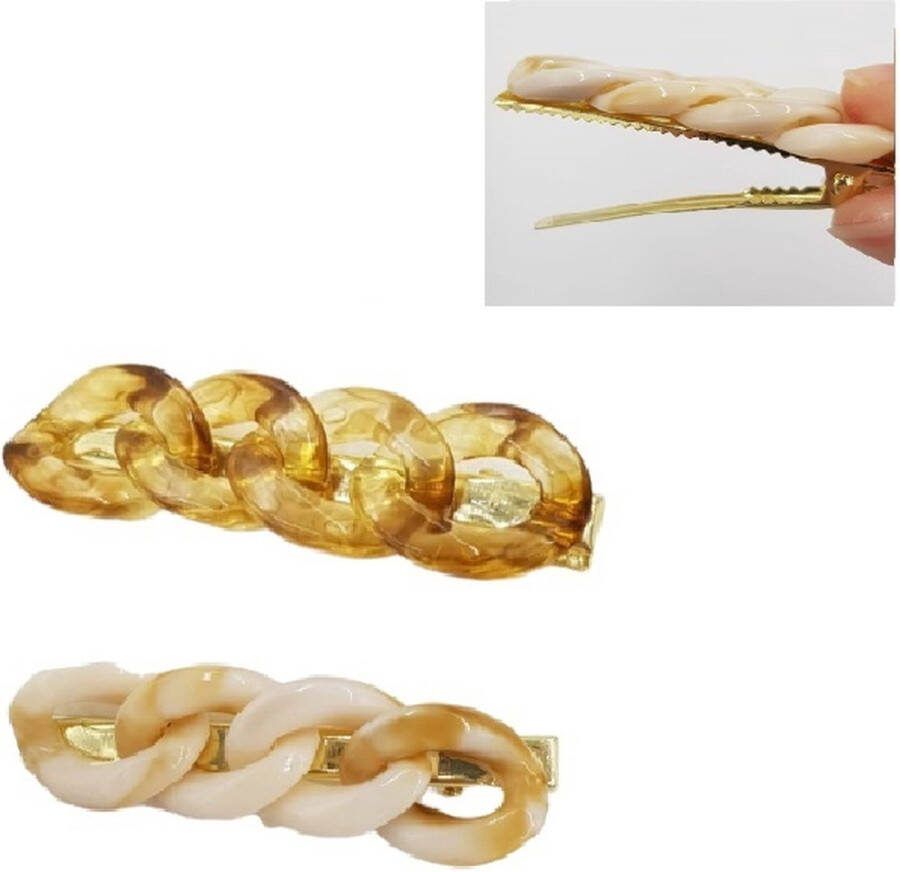 Youhomy accessoires Prachtige haarclips 2 stuks Beige Haarfashion haarspeld- meisjes dames haarmode| Gala feest| Feest gelegenheden| Haar accessoire Bruid| Bruidsmeisje| Vrouwen| Dames cadeau Sinterklaas| Kerstcadeau