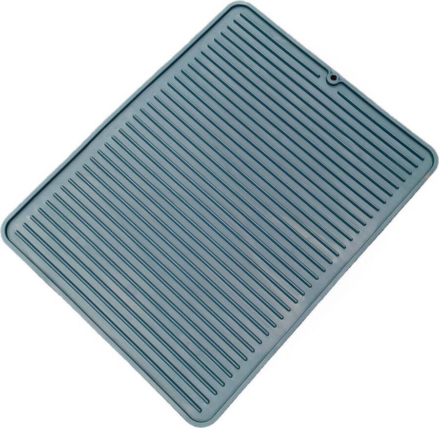 Youhomy home Siliconen Afwas afduipmat -Vaat Afwas mat 31 5X40 cm Aanrechtmat -Barmat Siliconen Anti Slip Rechthoek eettafelmat| Pannenonderzetter|- Blauw