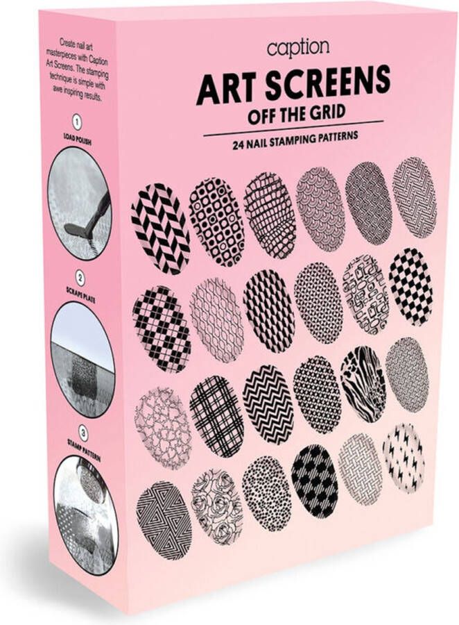 YOUNG NAILS Caption Nail Art Screens-Nail Stemps-Nagel Stempel Set Off The Grid