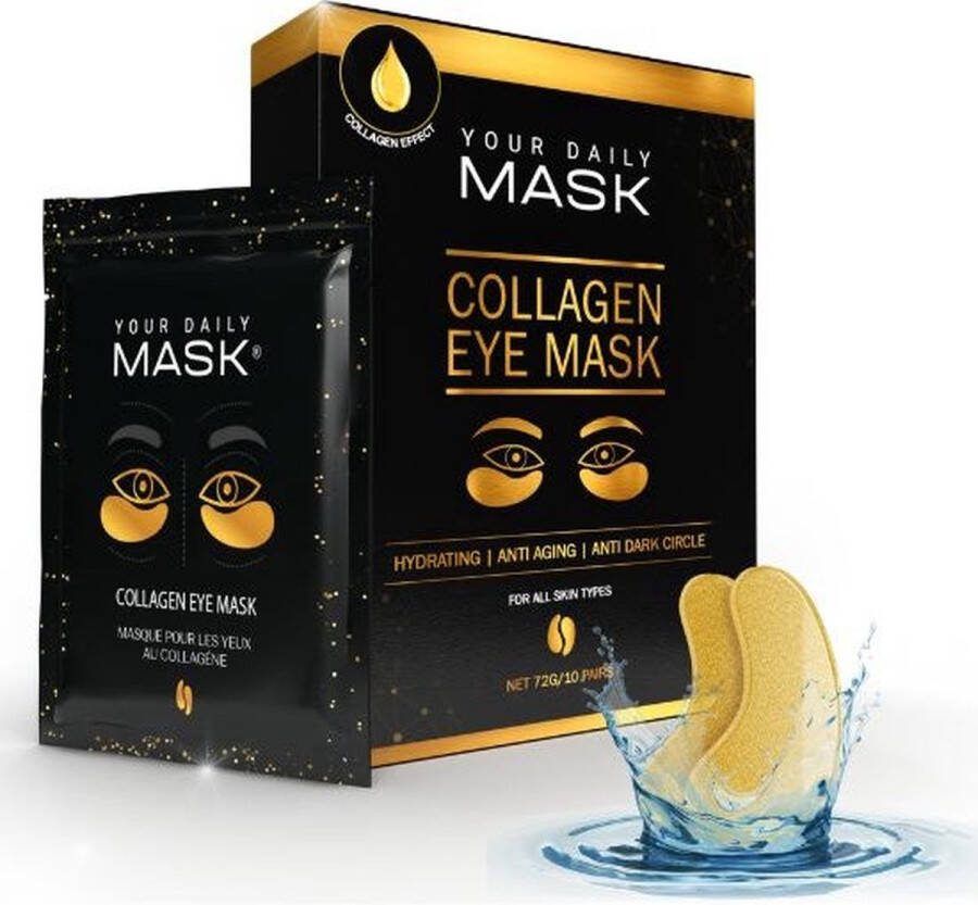 Your Daily Mask Premium Oogmasker Wallen en donkere kringen 20 STUKS (10 paar) Oogmasker Collageen – Eye Pads – Anti wallen