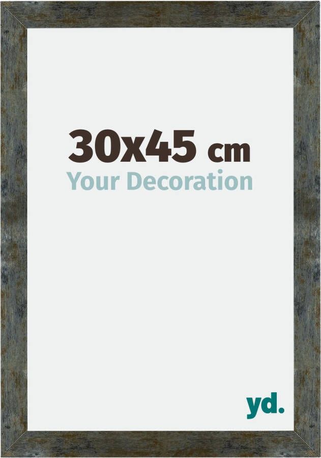 Your Decoration Mura MDF Fotolijst 30x45 cm Blauw Goud Gemeleerd