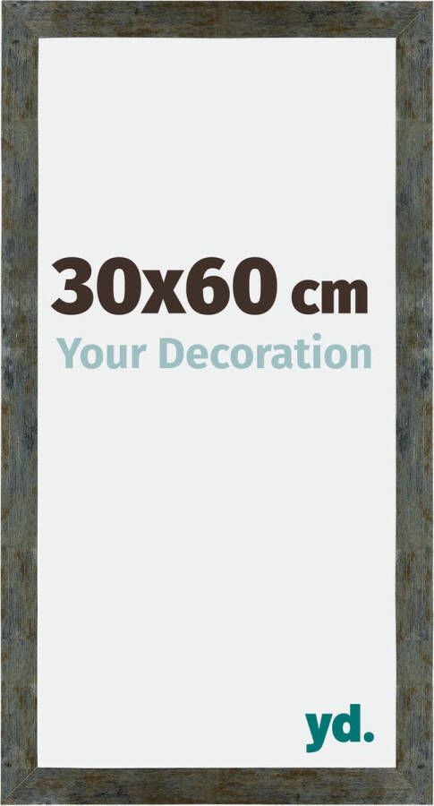 Your Decoration Mura MDF Fotolijst 30x60 cm Blauw Goud Gemeleerd