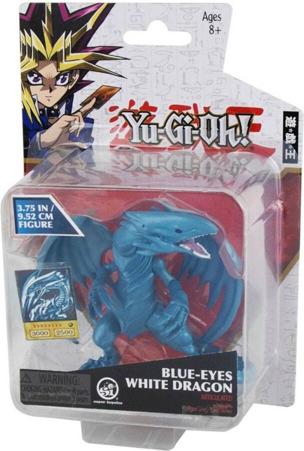 Yu-Gi-Oh! Blue Eyes White Dragon Speelfiguur 10 cm {Speelgoed voor kinderen jongens meisjes | Yu-Gi-Oh YuGiOh | Anime Manga Actiefiguur | Draak Draken Kaarten | Yami Yugi Seto Kaiba Bakura Mai Kujaku Dartz}