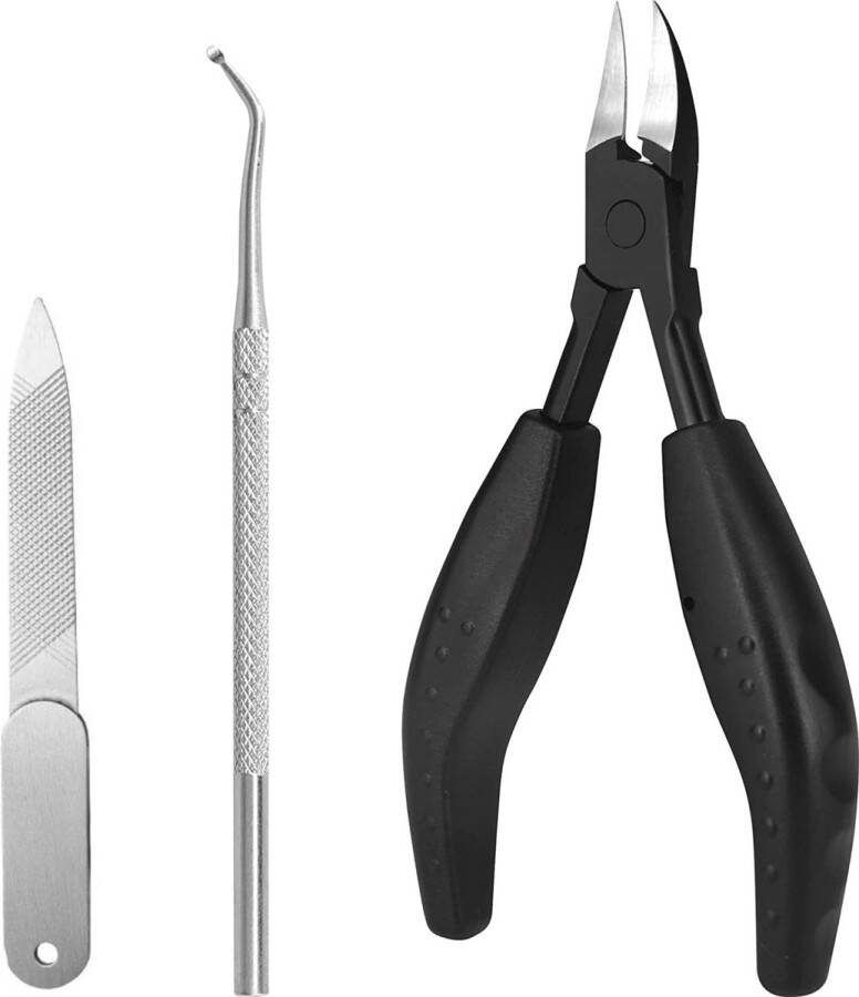 YUBBI ™ 3 Delige Nageltang Teennagelknipper Nagelschaar Nagelknipper Nagelvijl Nail Cutter