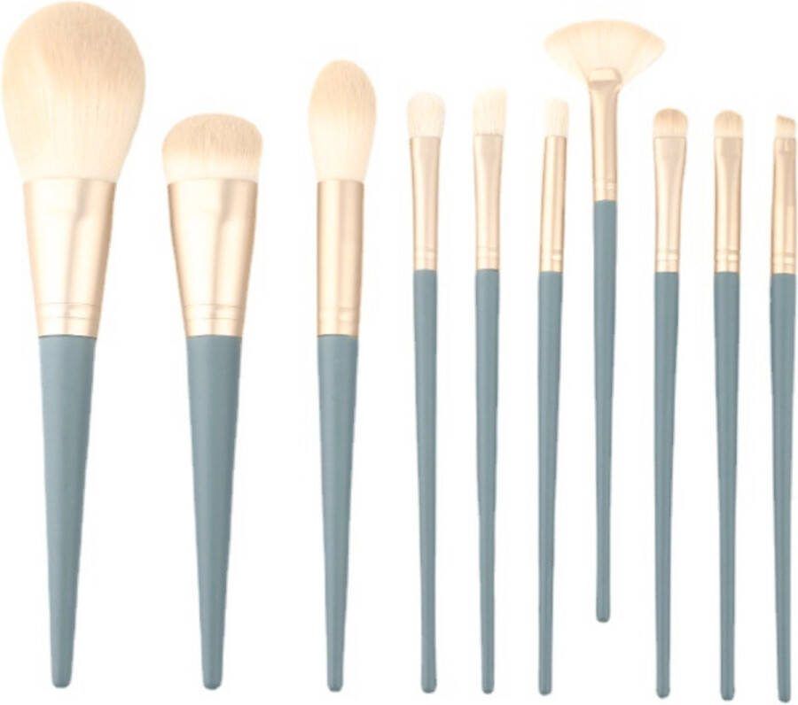 YUBBI ™ Make Up Borstels 10 delige Kwastenset Professionele Makeup Kwasten Visagie Zwart 10 Delig Allround Makeup Brush Set