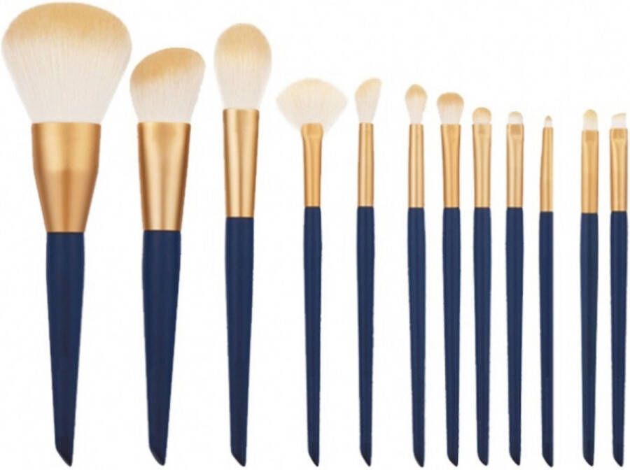 YUBBI ™ Make Up Borstels 10 delige Kwastenset Professionele Makeup Kwasten Visagie Zwart 12 Delig Allround Makeup Brush Set