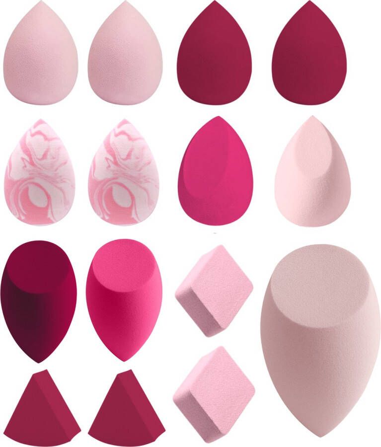 YUBBI Professional Beauty Blender Set Make Up Spons Foundation Applicator Poederspons 15 Stuks