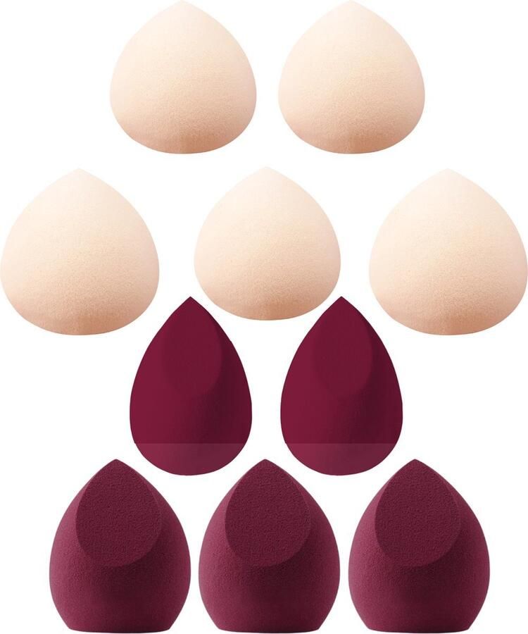 YUBBI Beauty Blender Set Satin Finish Make Up Spons Foundation Applicator Poederspons 10 Stuks
