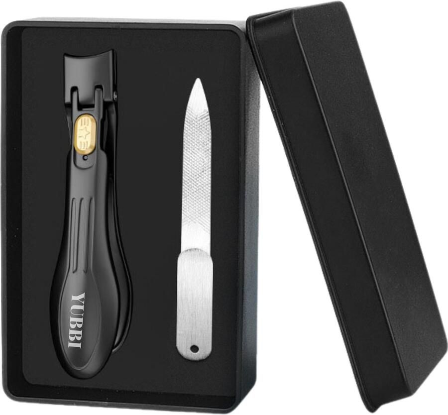 YUBBI Premium Nagelknipper Set Nageltang incl. Nagelvijl Pedicure Teennagels Vingernagels Teennagelknipper Nagelschaar Zwart
