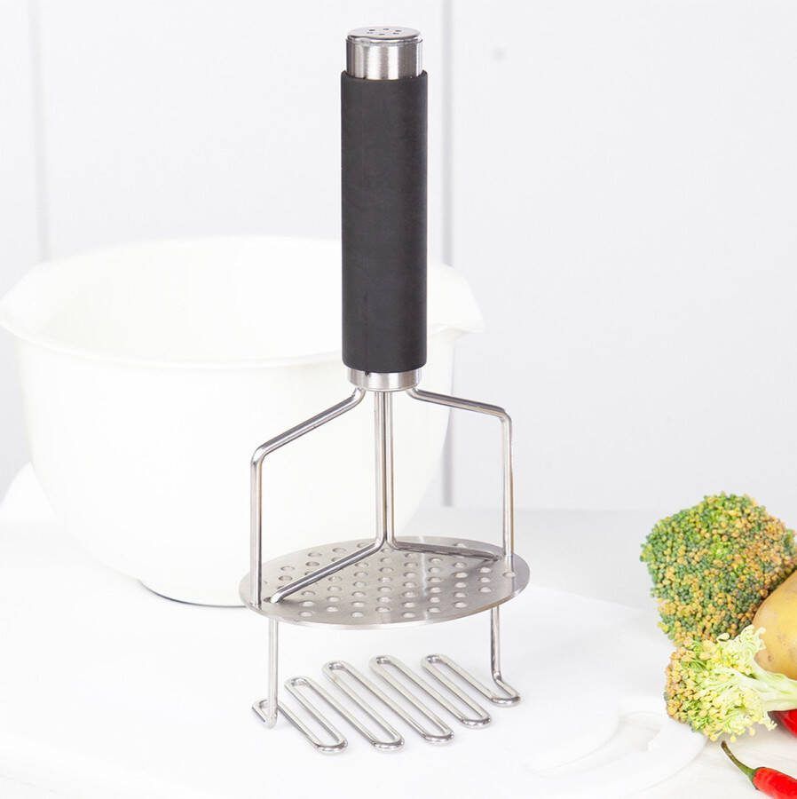 YUGN Pureestamper 24 cm Aardappelstamper Stamper Vaatwasser veilig Aardappelpuree Tool Aardappel Masher Aardappelstamp Machine Aardappel Prakker eBook toegang Cadeautip