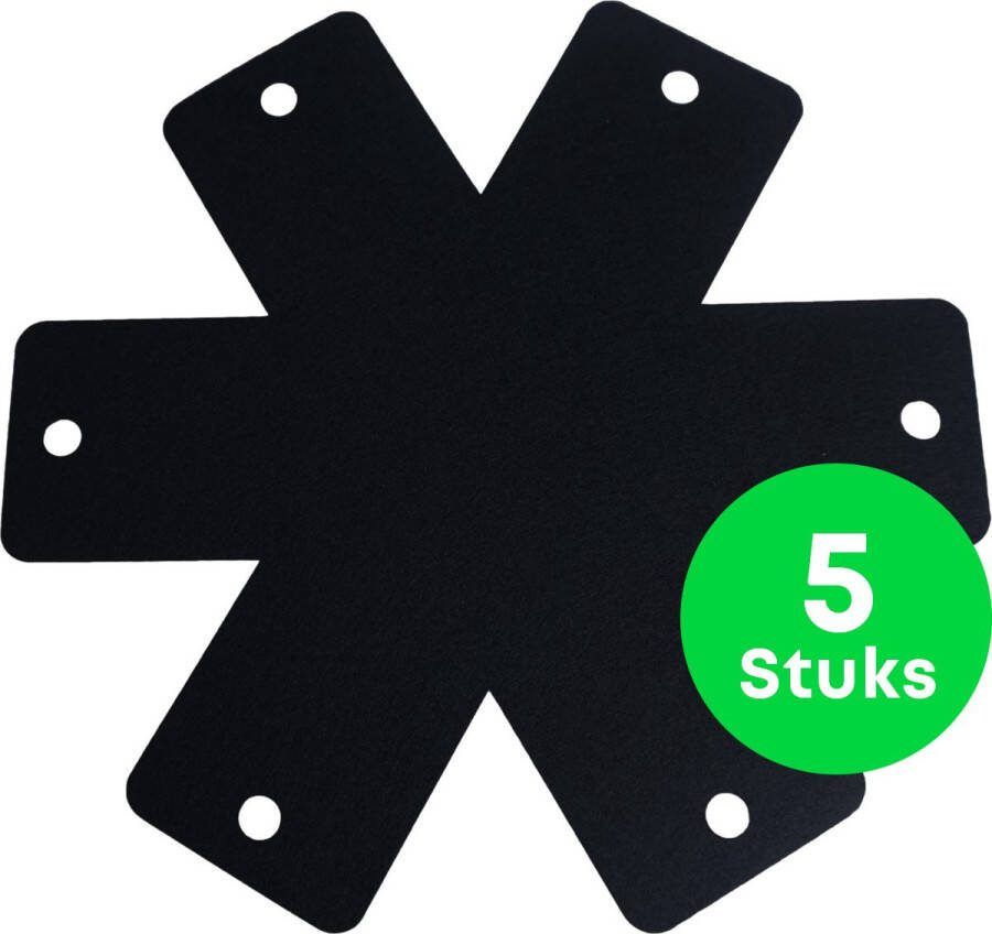 YUGN BLACK Panbeschermers Set Pannenbeschermer 5 stuks Panbeschermer Pan Onderzetter 38 cm Geschikt Voor Alle Pannen Cadeau tip Sinterklaas Black Friday Kerst