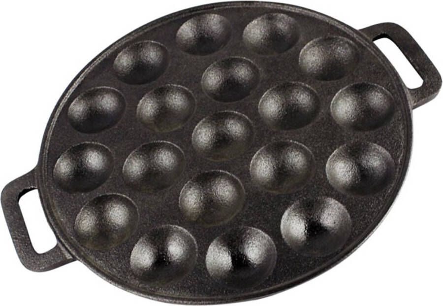 YUGN BLACK Poffertjespan Poffertjesmaker 19 Poffertjes Pan Gratis eBook Platte Onderkant Poffertjespan Inductie Cadeautip