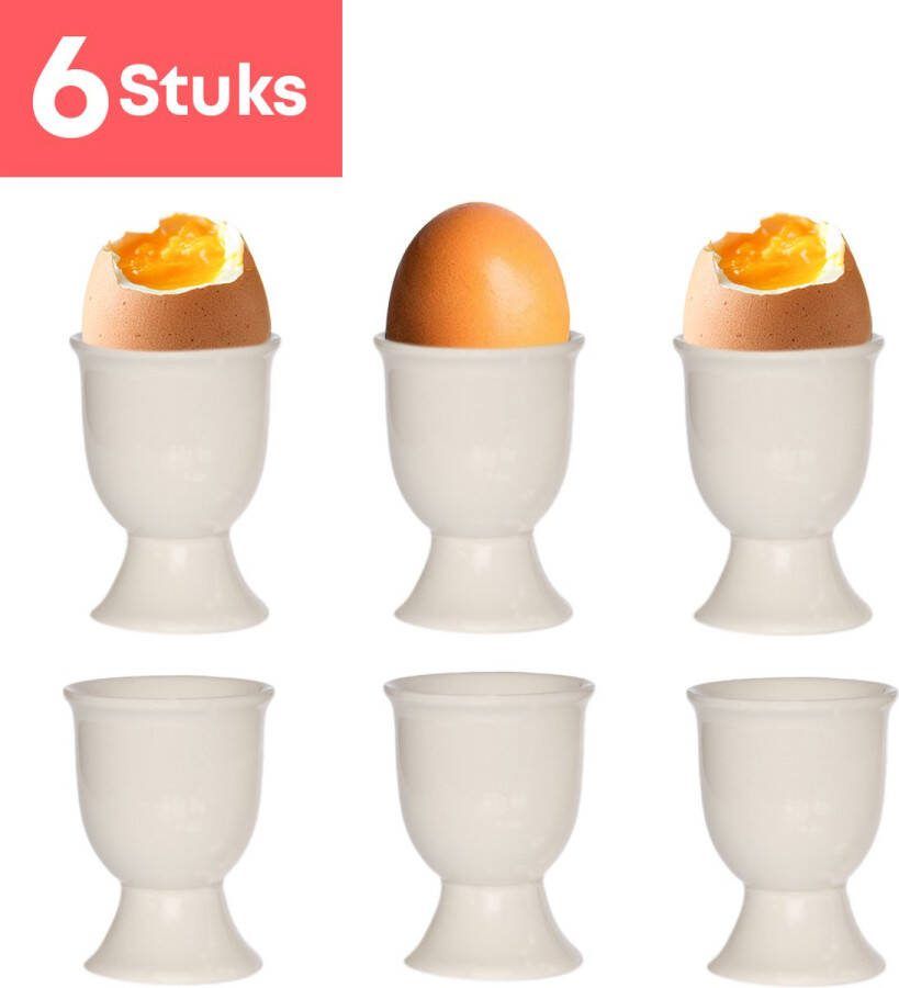 YUGN Eierdopje Set 6 Stuks Diameter 5 cm Keramiek Cadeautip
