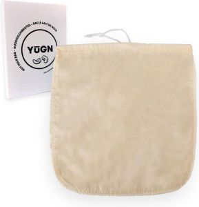 YUGN Kaasdoek Neteldoek Notenmelkzak Ongebleekt Biologisch Katoen Met Verstevigde Naad Voor Maken Van Oa Amandelmelk en Kaas 35x35cm Cadeau tip Sinterklaas Kerst