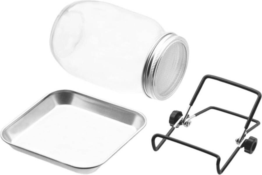 YUGN Kiempot met Deksel XL 1000ML RVS Kweekbak voor kiemgroenten en kiemzaden Kiemglas met kiembakje Cadeautip