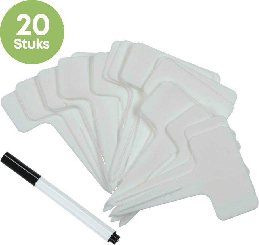 YUGN Plantenlabels 20 Stuks 6x10 CM Inclusief 1 pen Plantenstekers Planten Labelen Kruiden Labelen Steeketiketten Moestuin Bordjes Sleufetiketten Plantlabel Plantlabels Plantensteker Plantenbordjes Cadautip