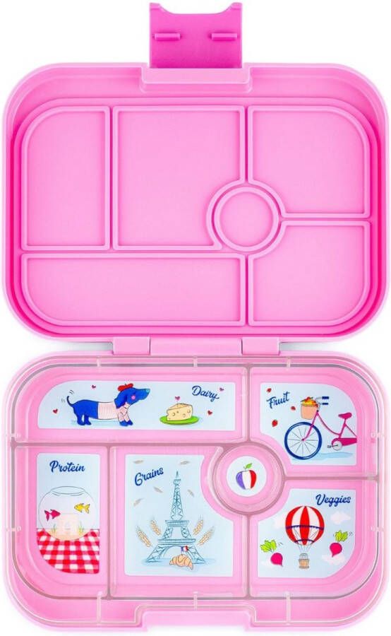 Yumbox Original lekvrije Bento box lunchbox 6 vakken Fifi roze Paris tray