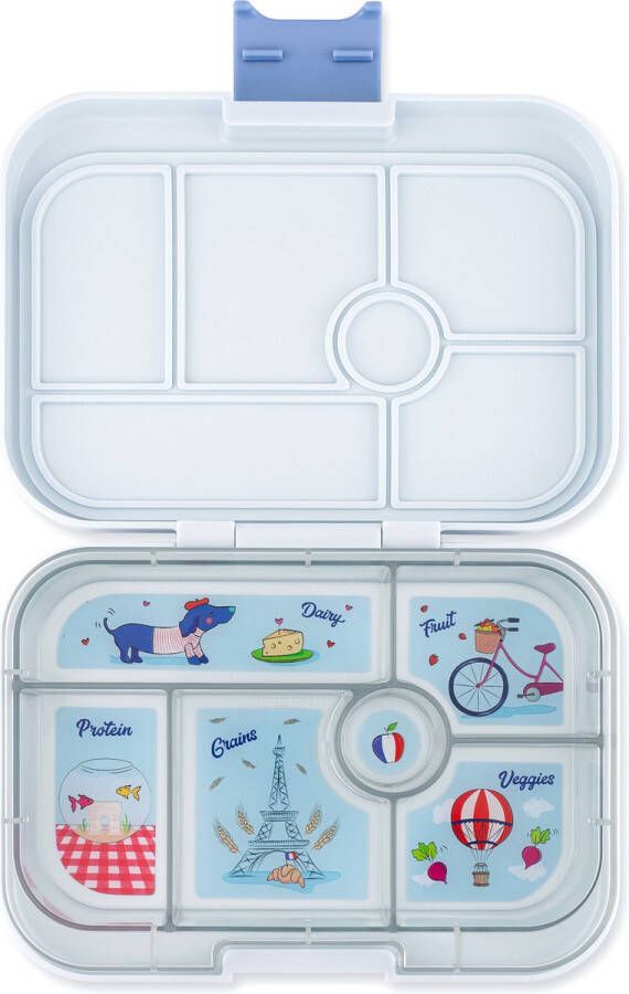 Yumbox Original lekvrije Bento box lunchbox 6 vakken Hazy Gray Paris tray
