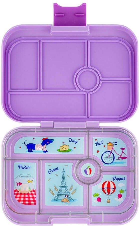 Yumbox Original lekvrije Bento box lunchbox 6 vakken Lulu Purple Paris tray
