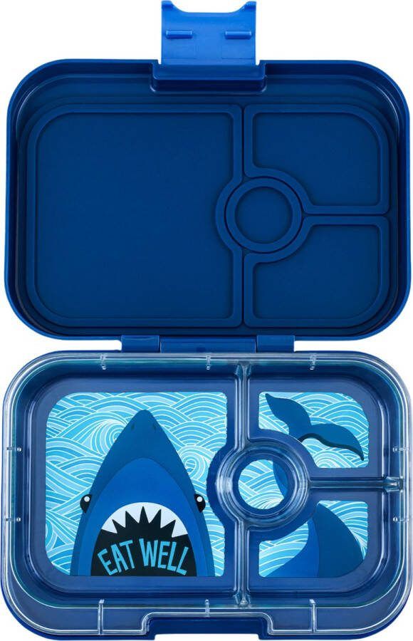 Yumbox Panino lekvrije Bento box broodtrommel 4 vakken Monte Carlo Blue Shark tray