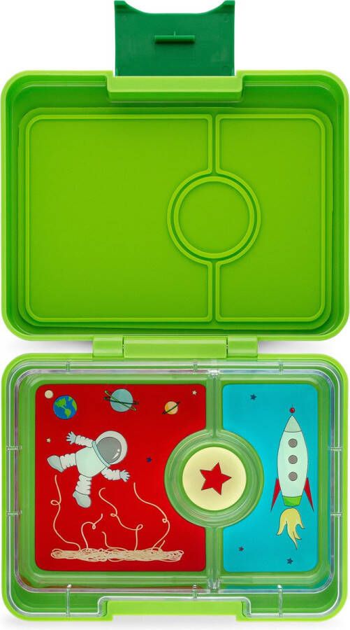 Yumbox Snack lekvrije Bento box lunchbox 3 vakken Limoen Groen Raket tray